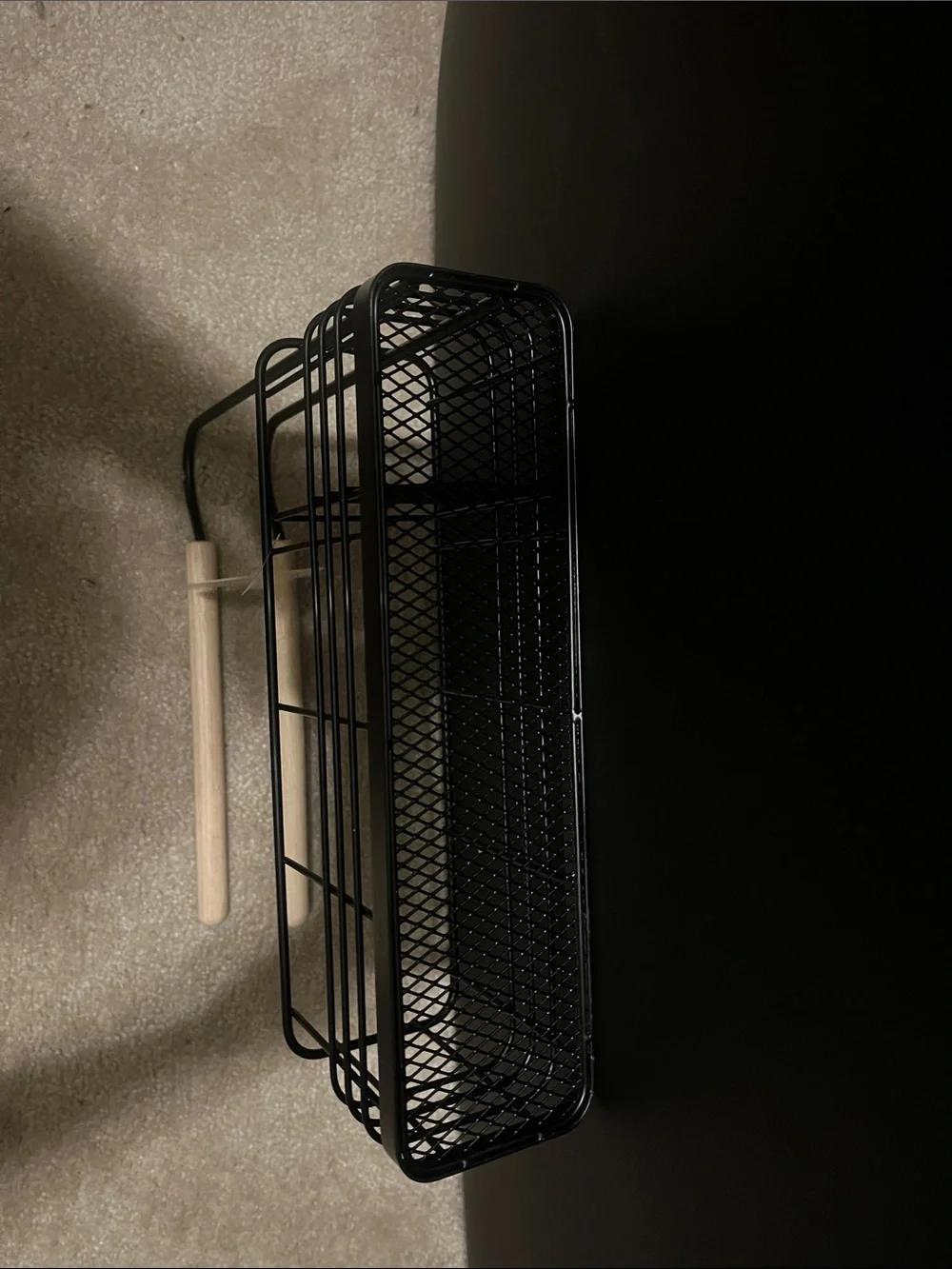 Brightroom Wire Bath Caddy with Wood Hangbars Black